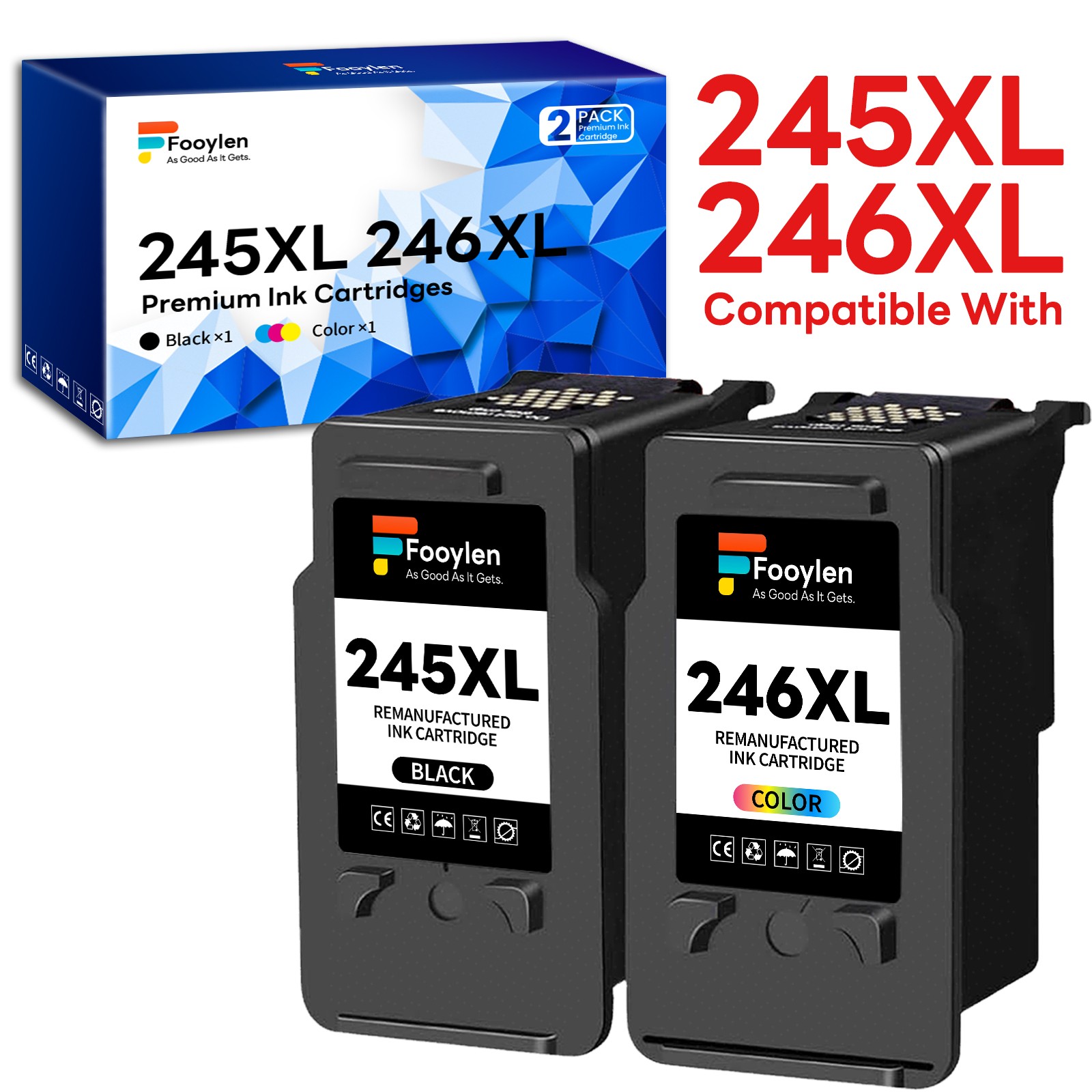 2x PG-245XL CL-246XL Ink Cartridge for Canon 245 246 Pixma MG2522 TS3322 TR4522
