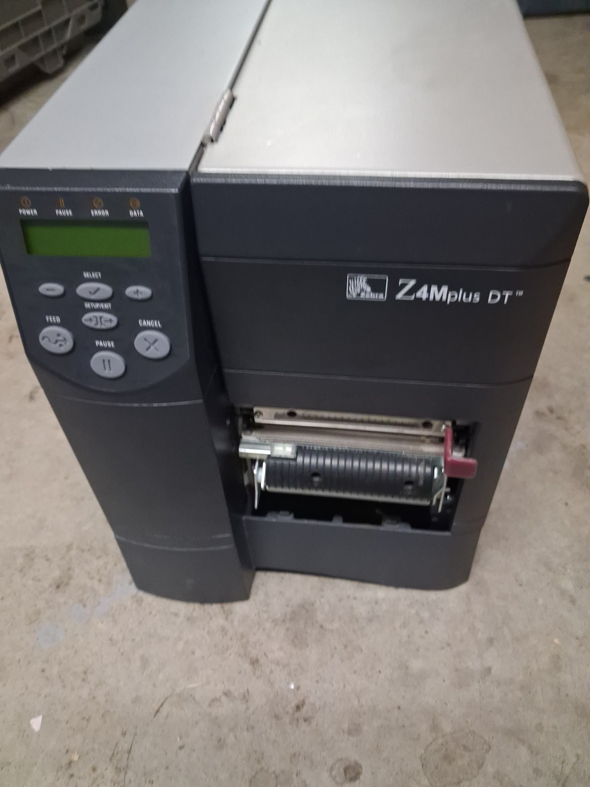 GOOD WORKING Zebra Z4M Plus DT Label Printer Peeler Rewinder USB Serial Parallel
