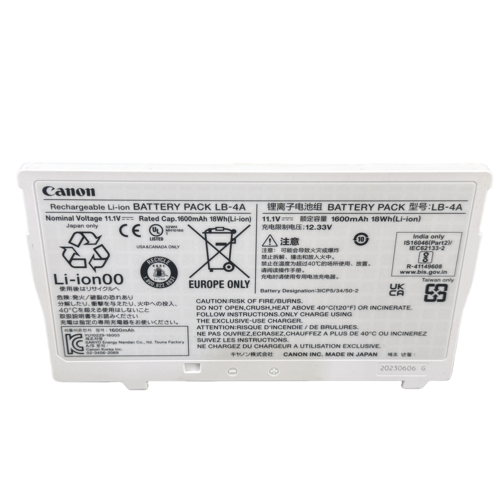 Genuine CXDI-710C Medical Tablet Battery for CANON LB-4A Brand New Tablet Bat