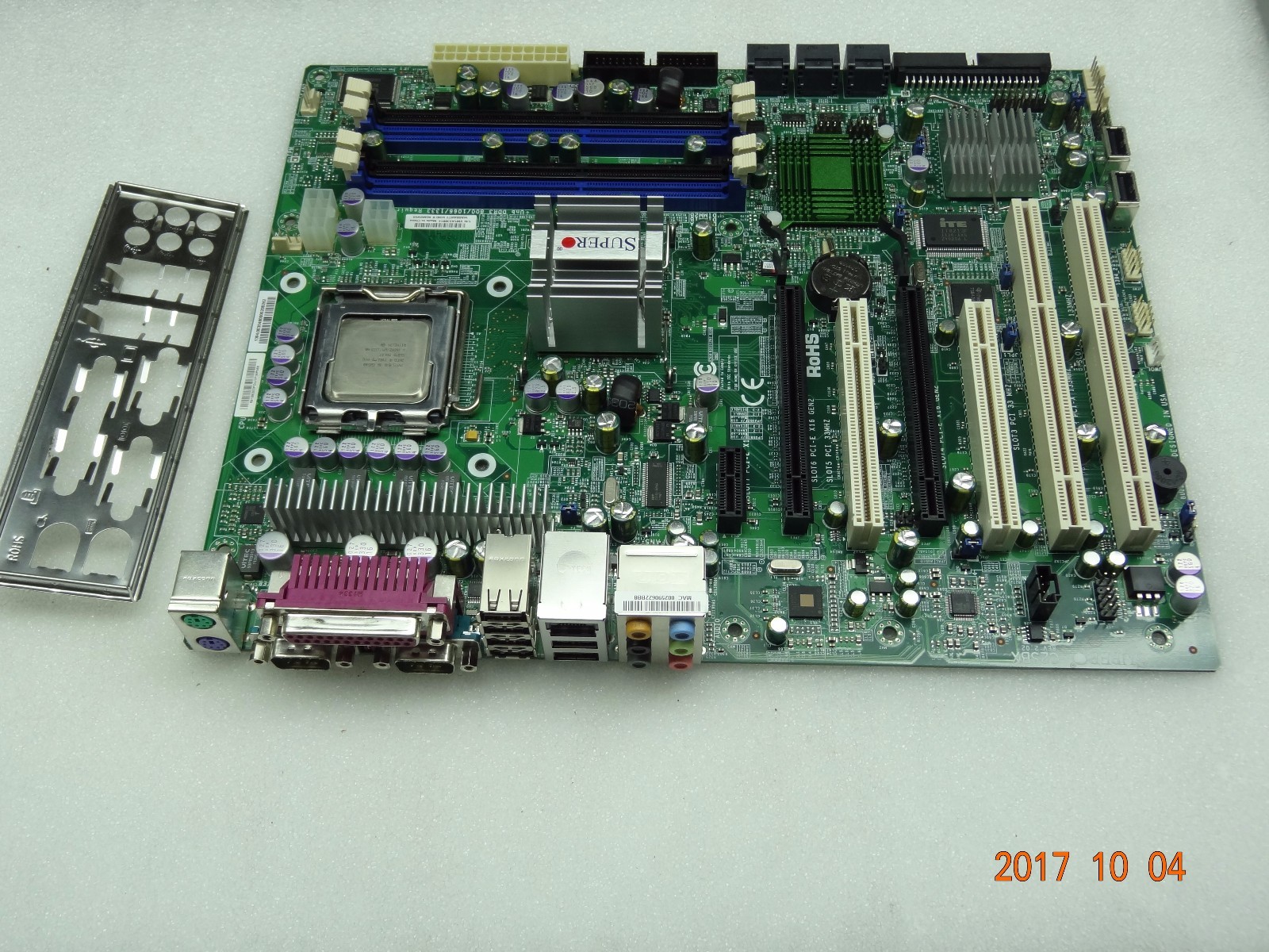 SuperMicro C2SBX Rev 2.02 Motherboard W/ Intel E8500 Core2 CPU, I/O #TQ1367