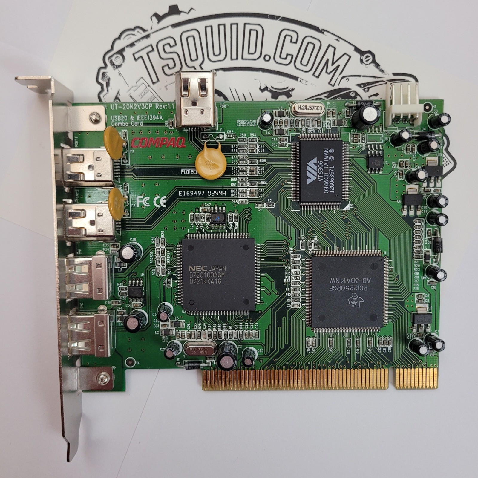 Compaq PCI Host Card USB 2.0 FireWire IEEE 1394A Combo CPQFWHC UT-20N2V3CP