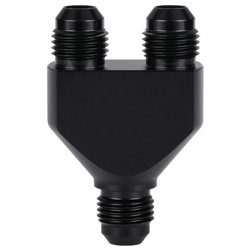 6AN Male to Parallel Dual 6AN Male Y Block Fuel Fitting Splitter 6AN to 2 x 6AN