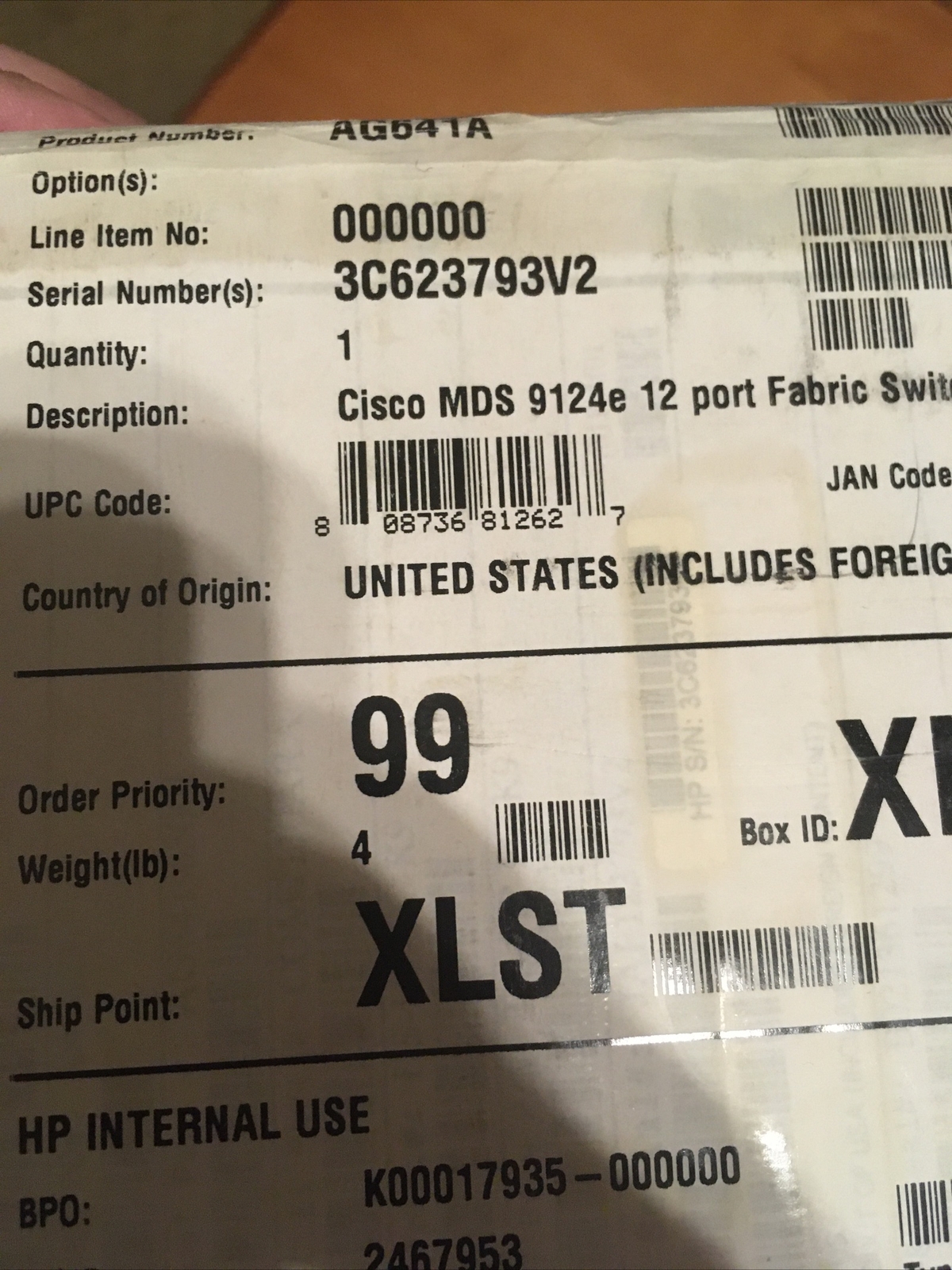 AG641A I Brand New Factory Sealed HP Cisco MDS 9124e 12port Fabric Switch