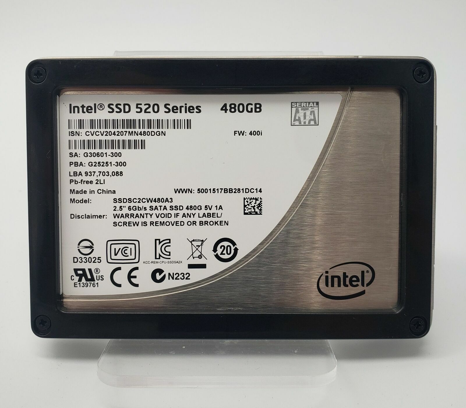Intel 520 Series 480GB,Internal,2.5" (SSDSC2CW480A3) SSD