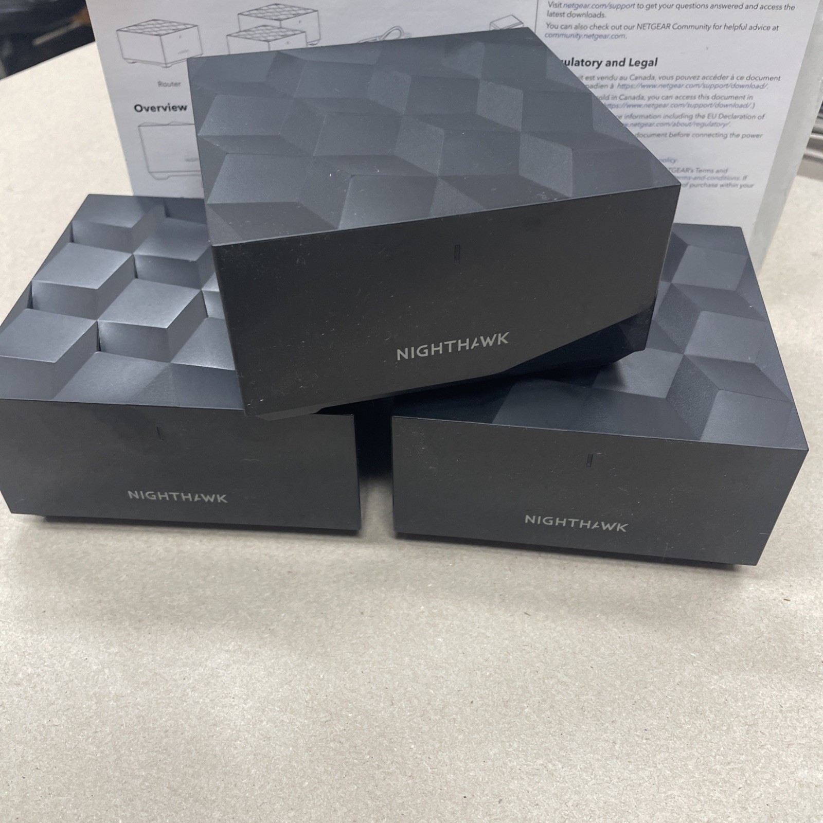 Lot of 3 Netgear Nighthawk MS60 Mesh Satellite Extender with Router MR60 Wi-Fi 6