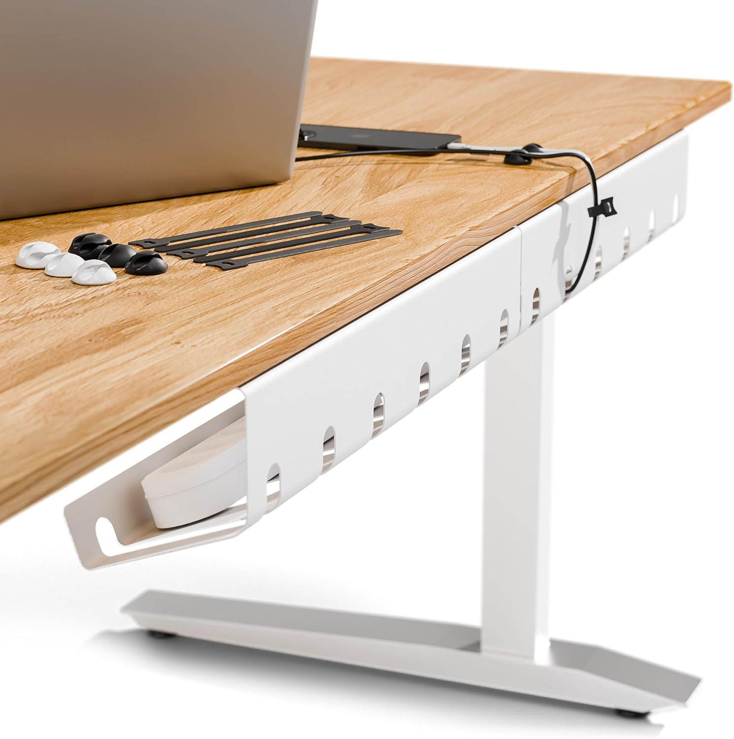 PAMO Cable Management under Desk, Set of 2 - White