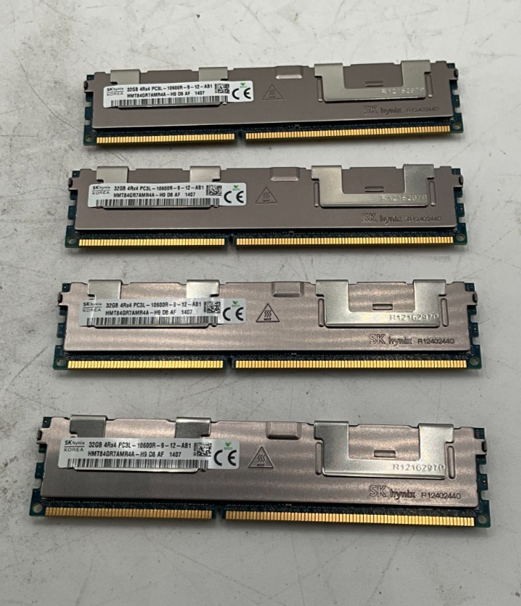 LOT OF 4 HMT84GR7AMR4A-H9 32GB 4Rx4 PC3L-10600R DIMM SAMSUNG