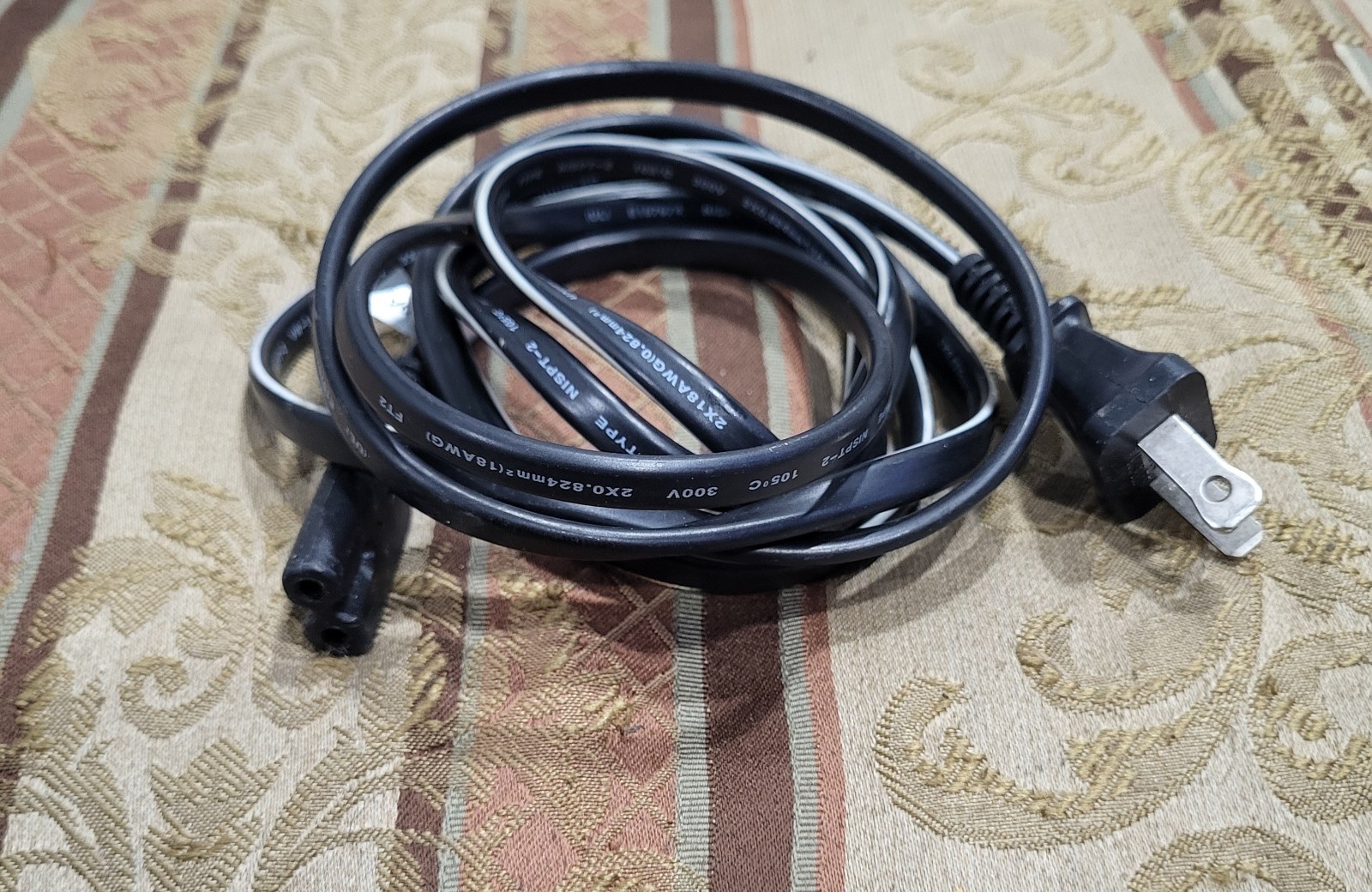 18AWG 2-Prong to Square/Round Connector AC Universal Replacement Power Cable 70"