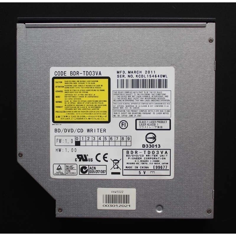 USB 3.0 External Pioneer BDR-TD04 3D Blu-Ray Burner Writer BD-RE DVD Drive New