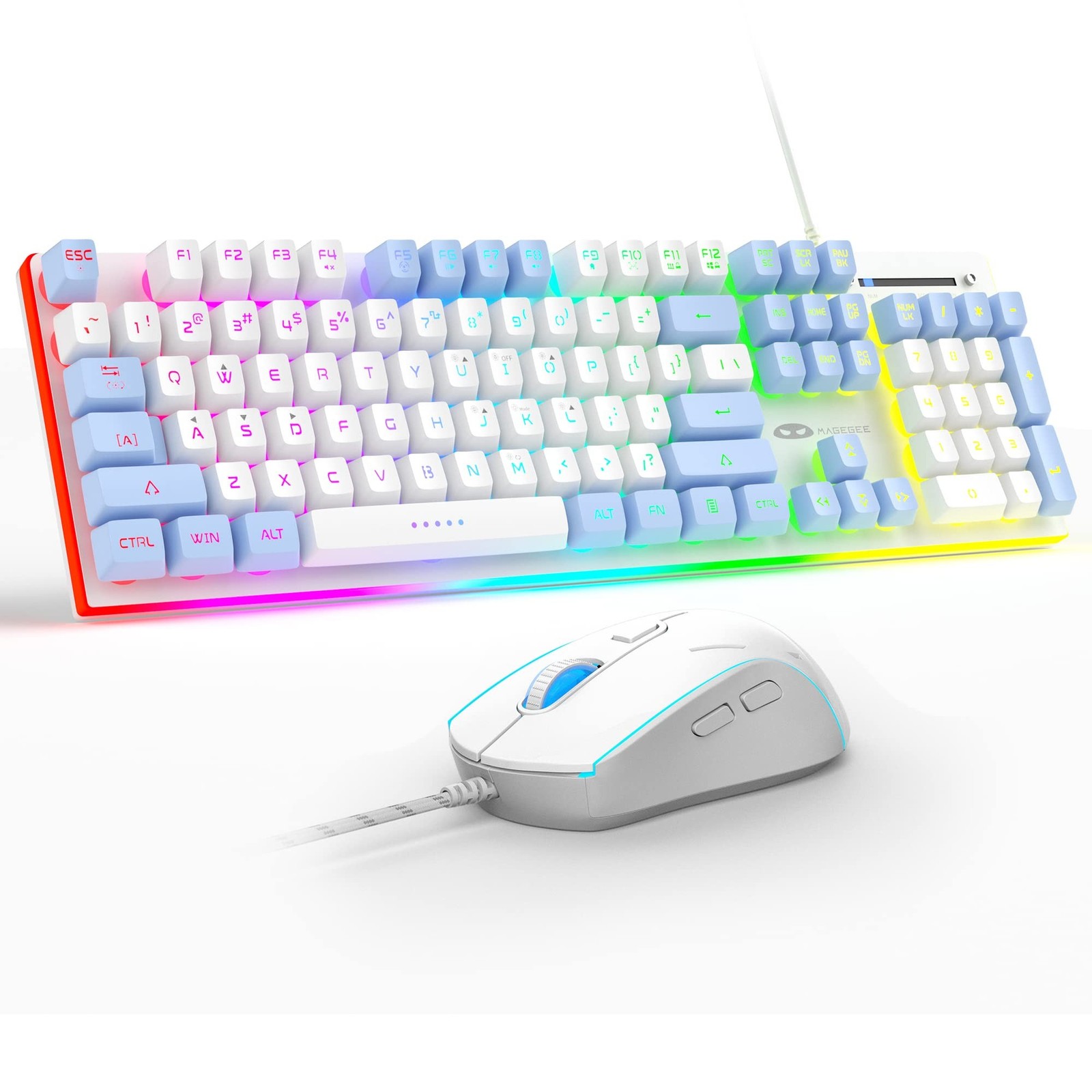 MageGee GT838 Gaming Keyboard and Mouse Combo, 104 Keys RGB Backlit Quiet Wir...