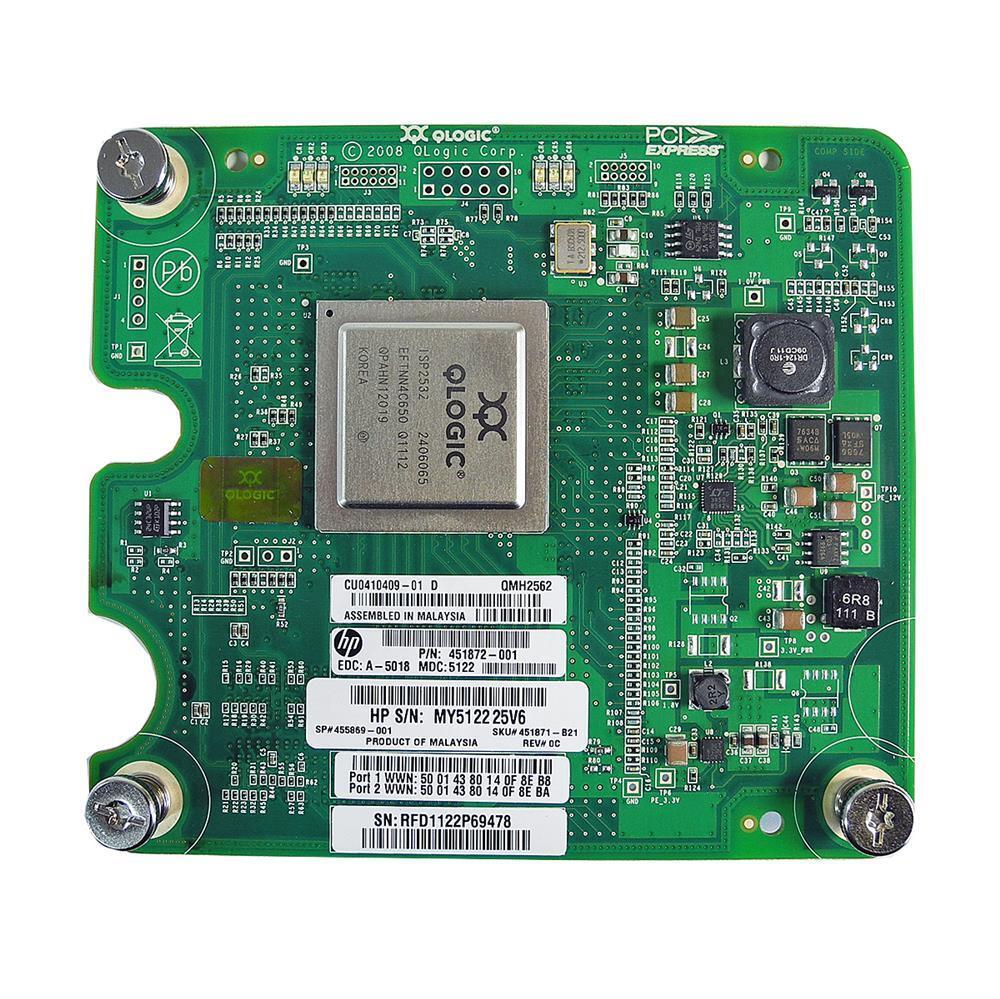 HP QLogic QMH2562 FC Dual Port 8GB Mezzanine card 451872-001 455869-001