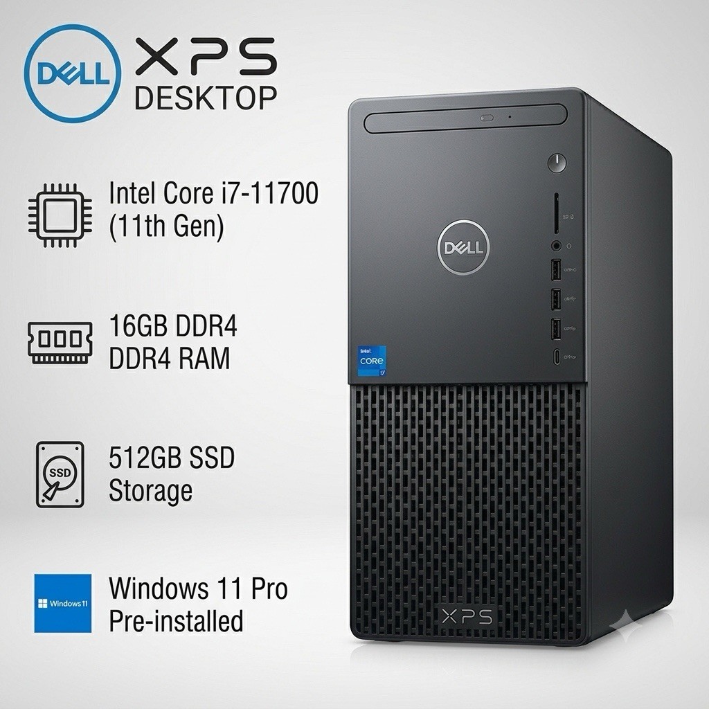 Dell XPS 8940 Desktop Intel i7-11700 16GB RAM 512GB SSD Windows 11 Pro PC