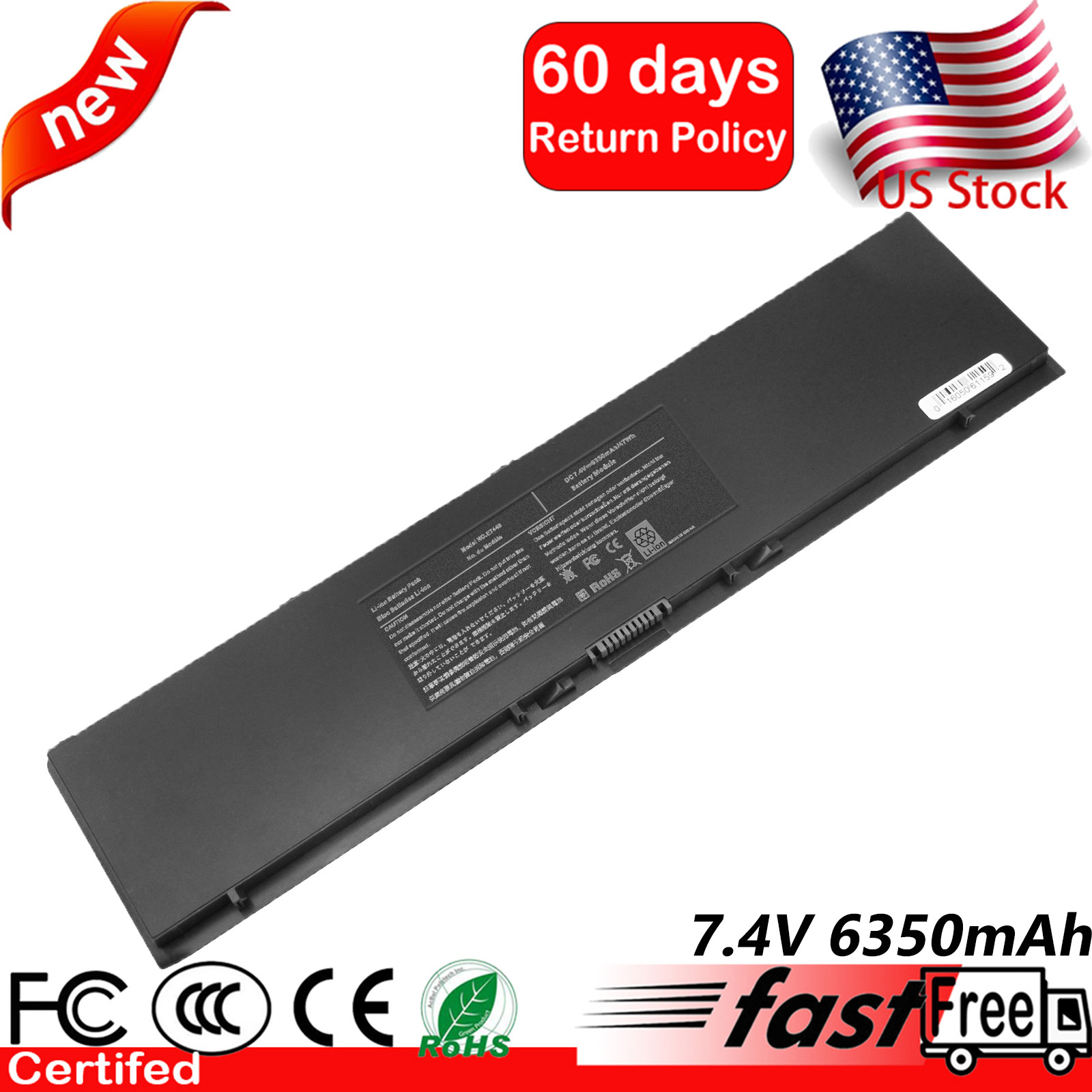 LOT 3RNFD Battery For Dell Latitude E7440 E7450 E7420 34GKR PFXCR 7.4V 47Wh