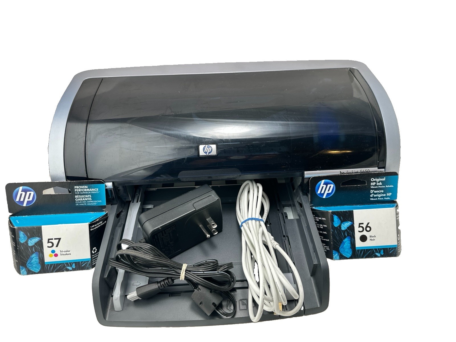 HP Deskjet 5650 Printer , Tested w/ Power & USB, Black & Color HP Ink, See Desc