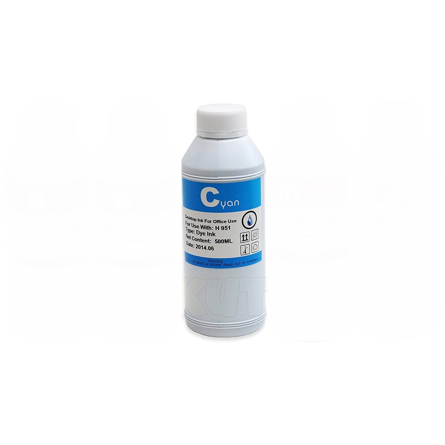Cyan Bulk Refill Ink 500 ml Bottle Dye Color for Epson Printer Cartridge