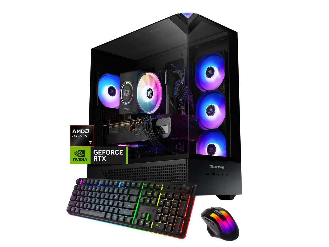 iBUYPOWER Element Gaming PC Desktop Computer AMD Ryzen 7 9700F CPU, NVIDIA GeFor