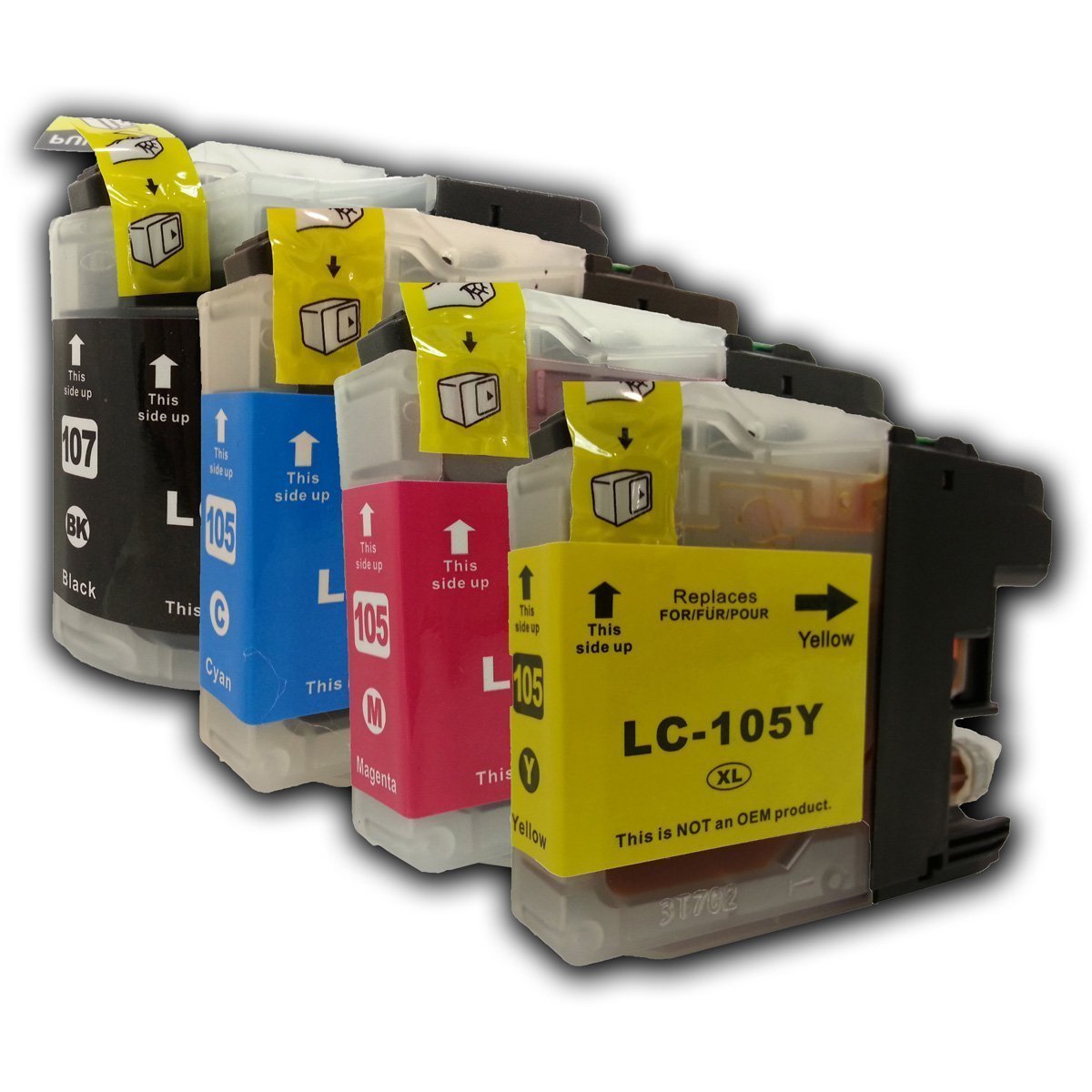 4 PKS Ink Cartridge for Brother LC-107 LC-105 MFC-J285DW MFC-J470DW