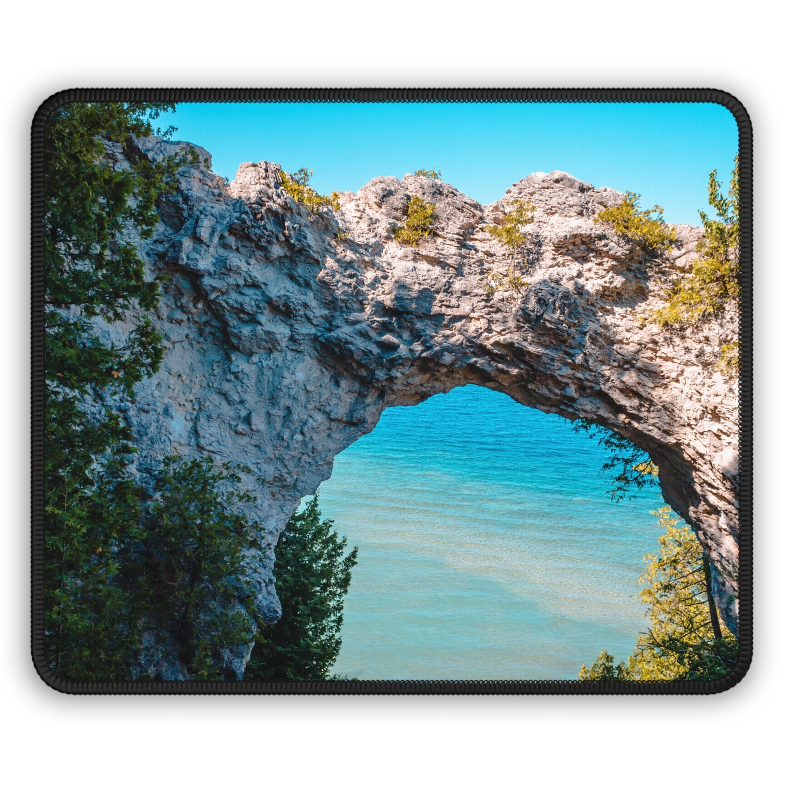 Arch Rock Mackinac Island Mousepad | Scenic Lake Huron View | Michigan Landscape