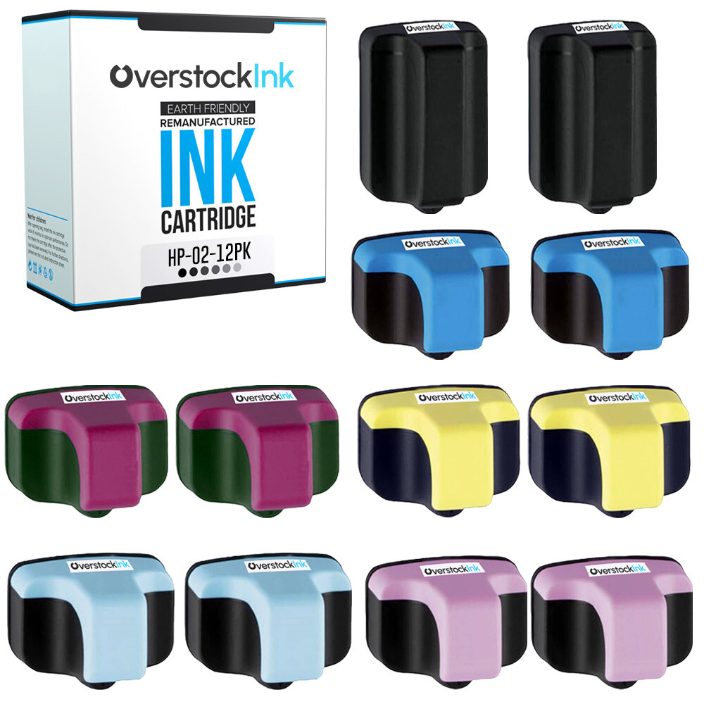 12-Pack Compatible OSI HP 02 Combo Pack Ink for HP PhotoSmart C7280 C7283 C7288