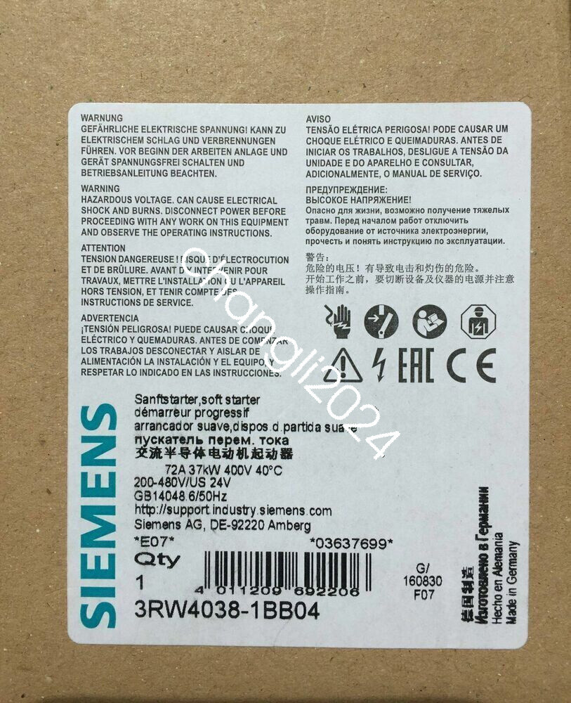 1PC New In Box Siemens 3RW4038-1BB04 Soft Starter 