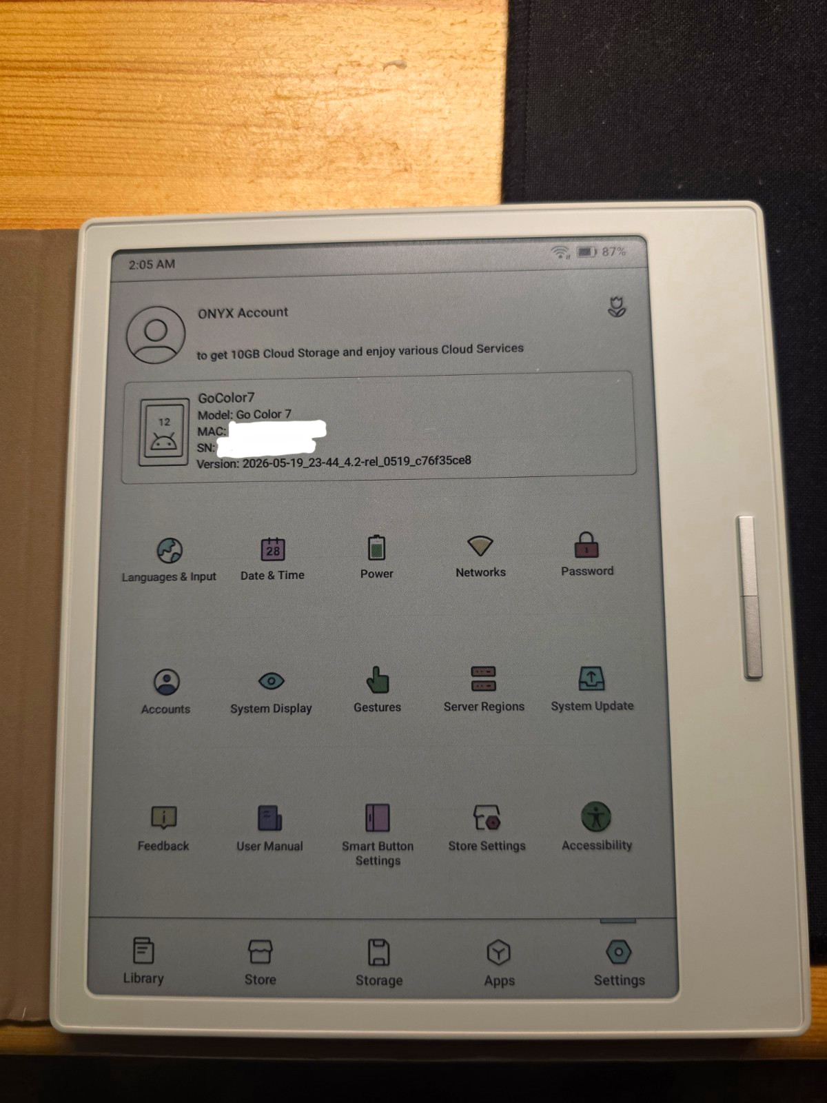 BOOX Go Color 7 Gen 1  E Ink Tablet eBook Reader 64GB Wi‑Fi White