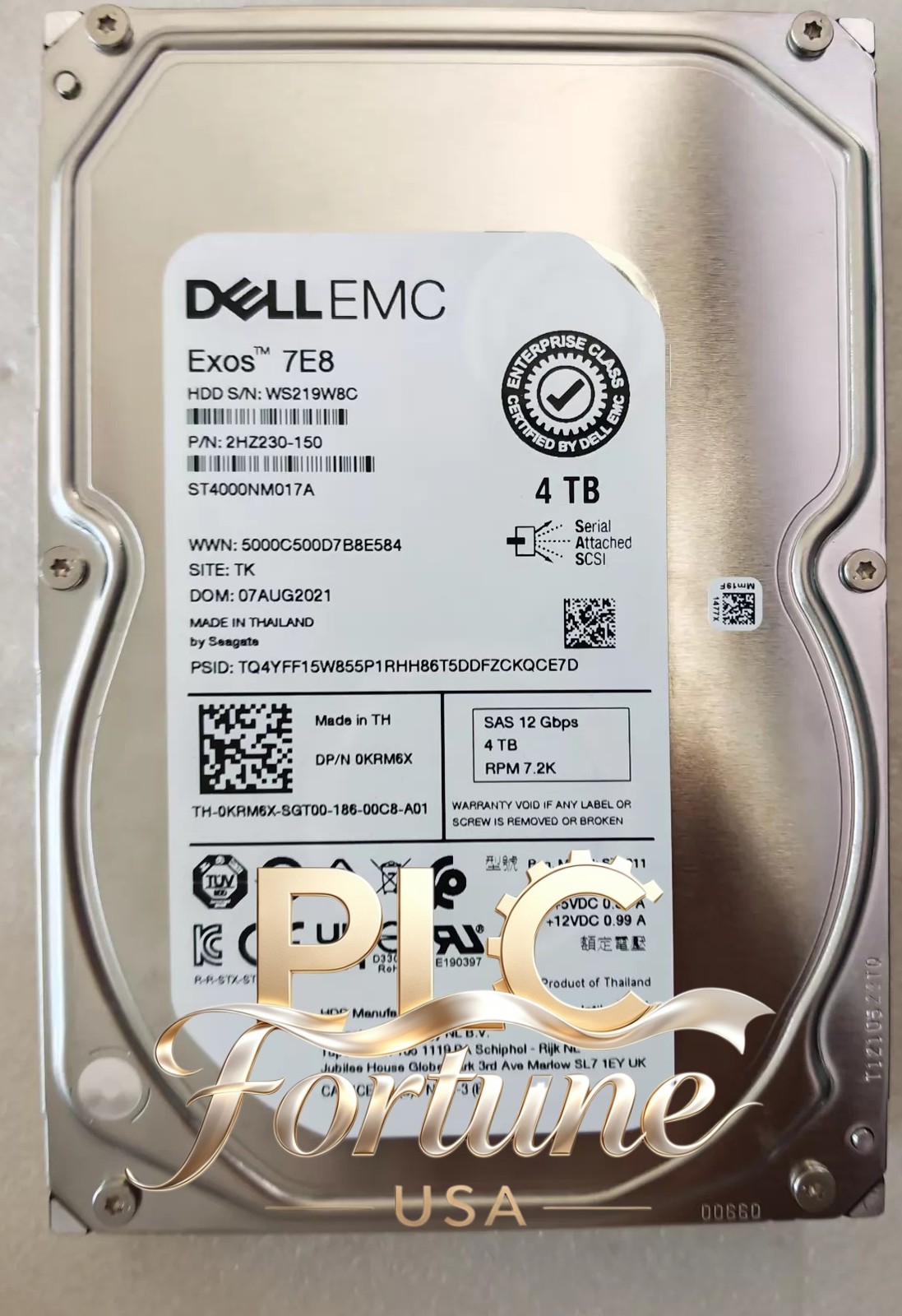 New Dell 0KRM6X KRM6X ST4000NM017A EMC 4TB 3.5" 12 Gbps 7.2KRPM SAS HDD