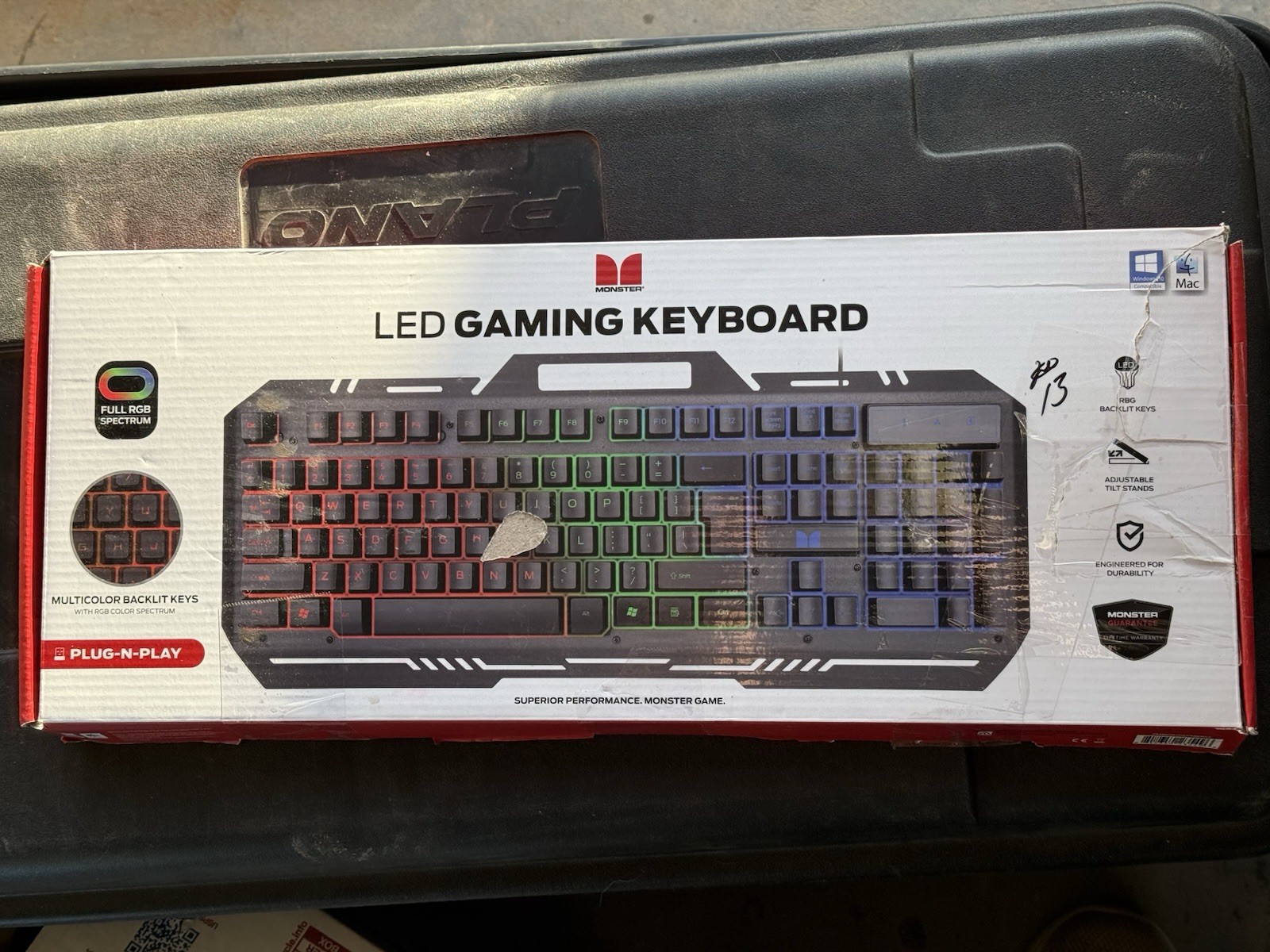 Monster Gaming Keyboard RGB Backlit Multicolor Metal Plug & Play QWERTY