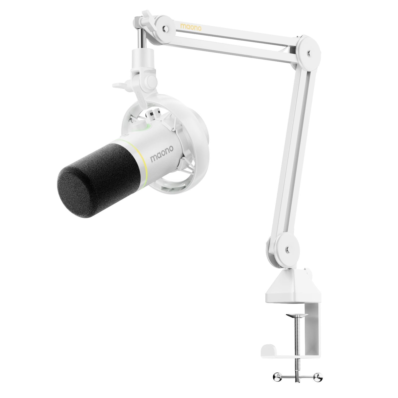 MAONO PD200W Hybrid Wireless Podcast Microphone for PC, XLR USB Dynamic White