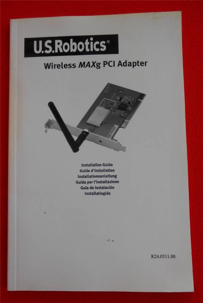 U.S. ROBOTICS ~ Wireless MAXg PCI Adapter ~ Installation Guide ~ MANUAL ONLY