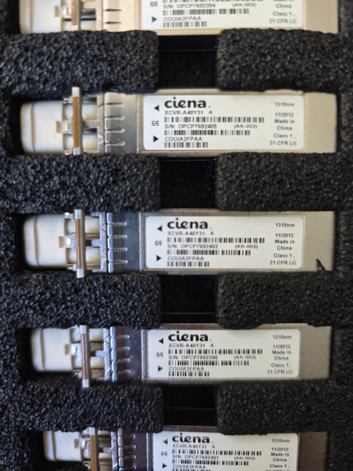 Ciena XCVR-A10Y31 1-Gigabit Ethernet (GbE) SFP LOT of 11 Modules (BG-SD)