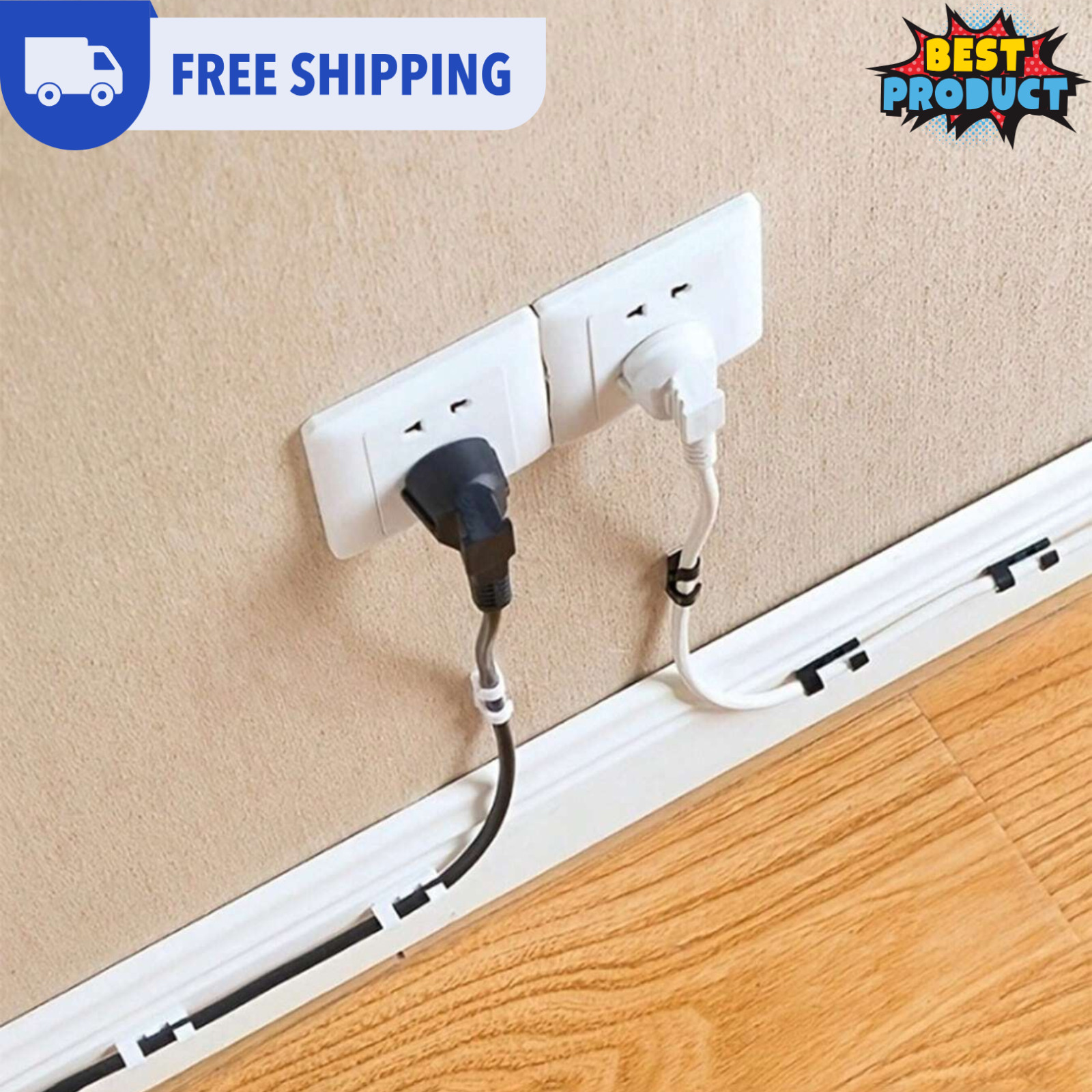 20pcs Cable Clips Adhesive Cable Management Wire Holder Wire Tie Organizer Clamp