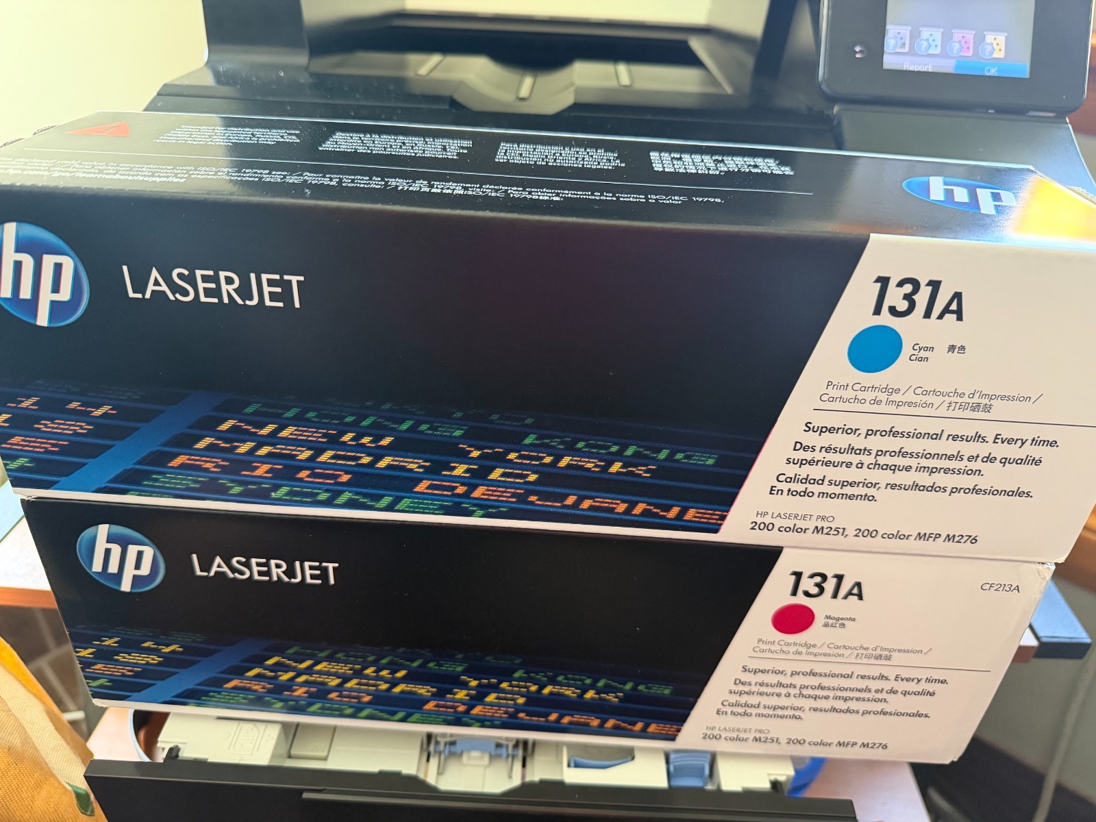 HP 131a Cyan and Magenta new unopened and a full set used . 