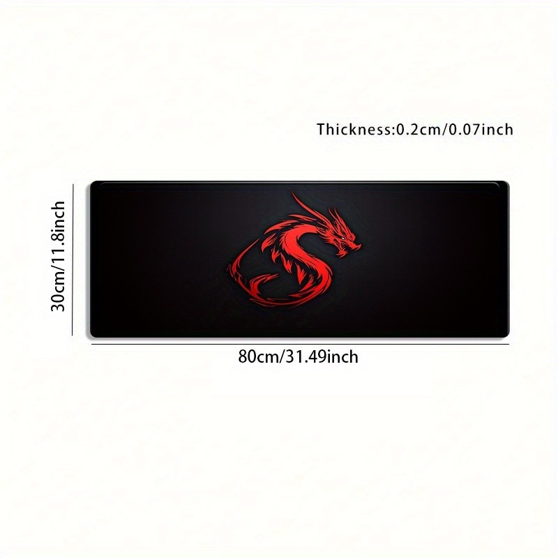 1 Large-sized Esports Gaming Mouse Pad with a Dynamic Red and Black Dragon-sha