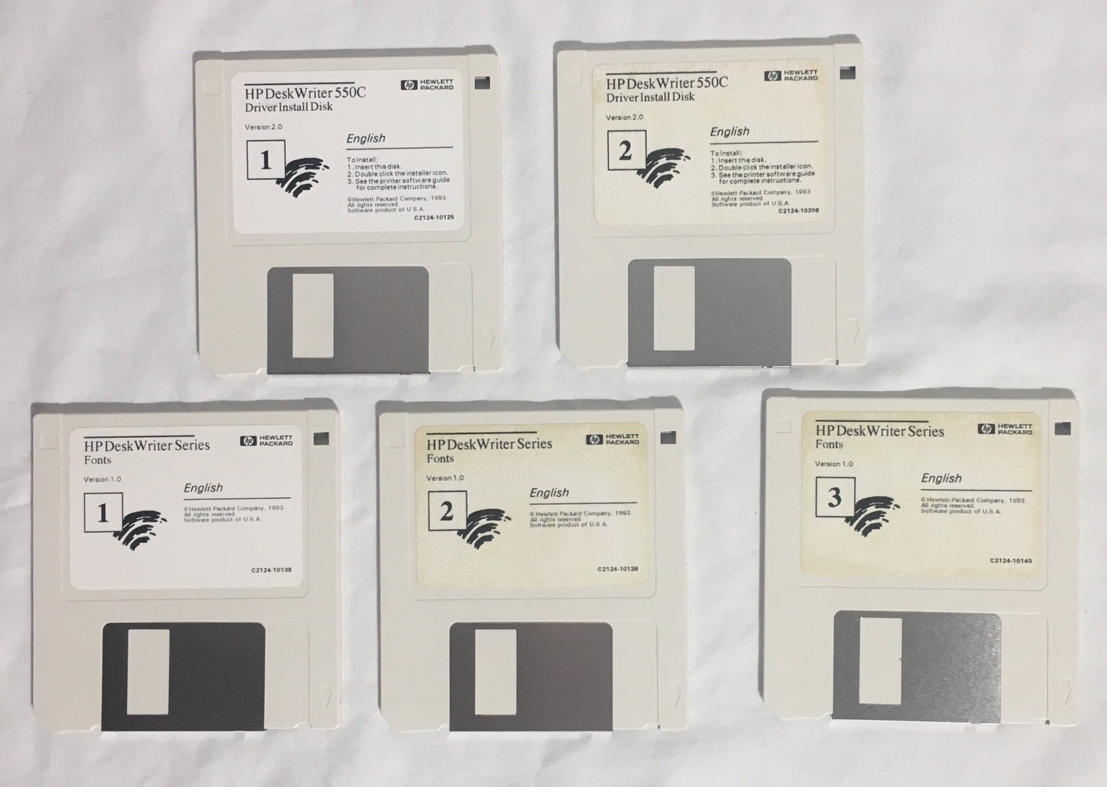 Vintage HP Hewlett-Packard Deskwriter 550C 3.5" Diskettes Driver Utilities Disks