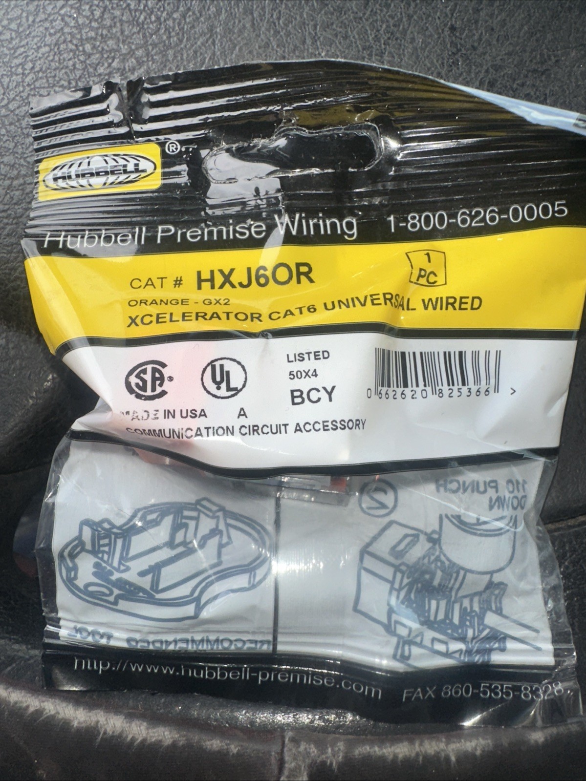  HUBBELL PREMISE WIRING  XCELERATOR HXJ6OR Orange GX2 CAT6 