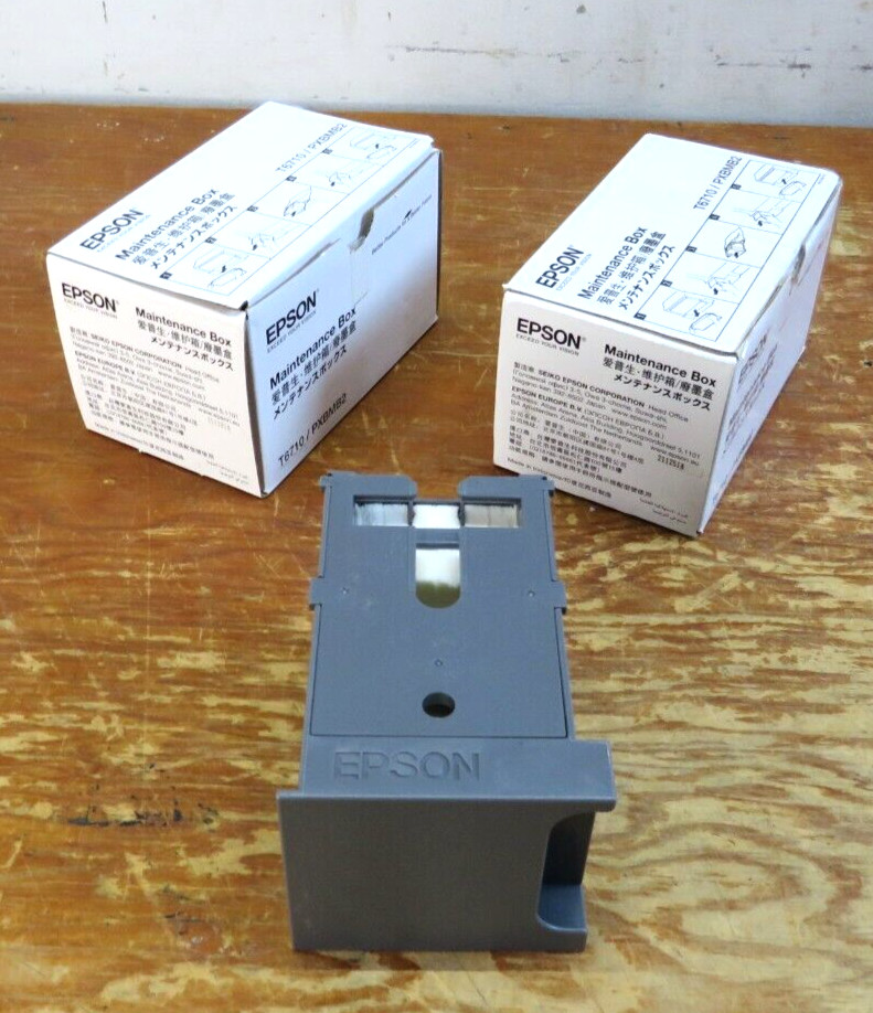 2 Genuine Epson WF-M5194 WF-M5694 Maintenance tank box cartridge T6710 T671000