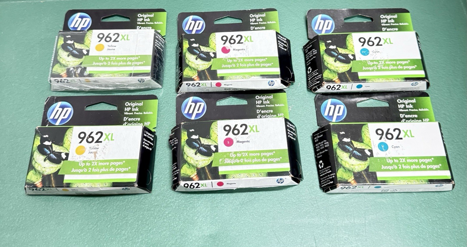Lot of 6 Genuine HP 962xl ink cartridges New