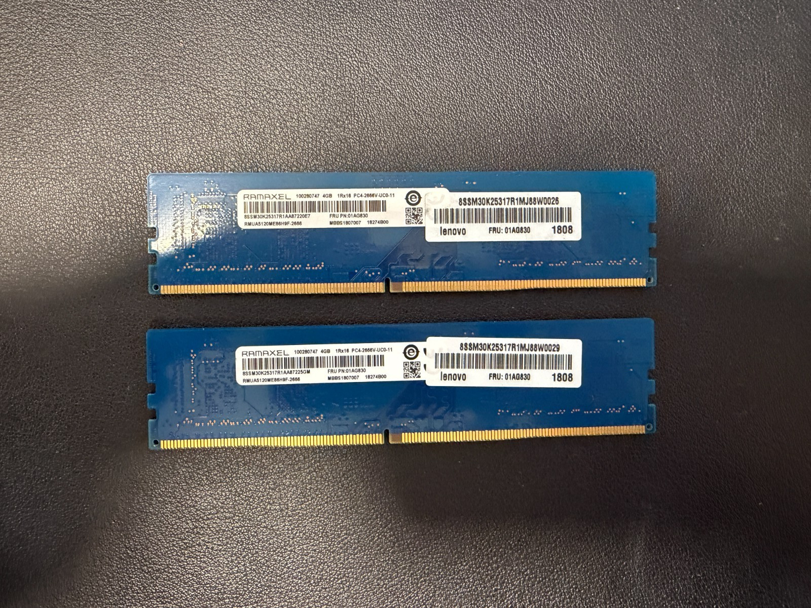 GENUINE RAMAXEL LAPTOP MEMORY 4GbPC4-2666V-UCO-11 rMUA5120ME86H9F-2666 x2