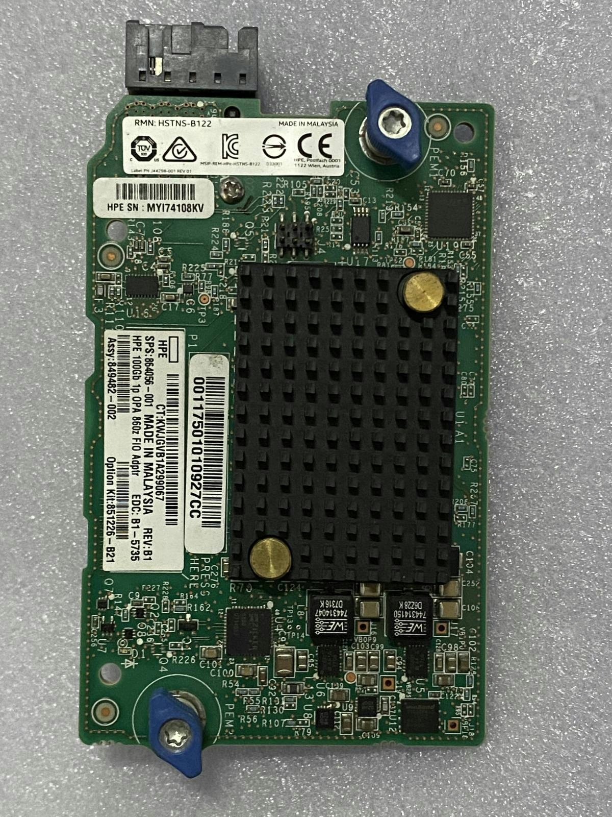 HPE 851226-B21 864056-001 100G Omni-Path Blade Adapter for Apollo 860z