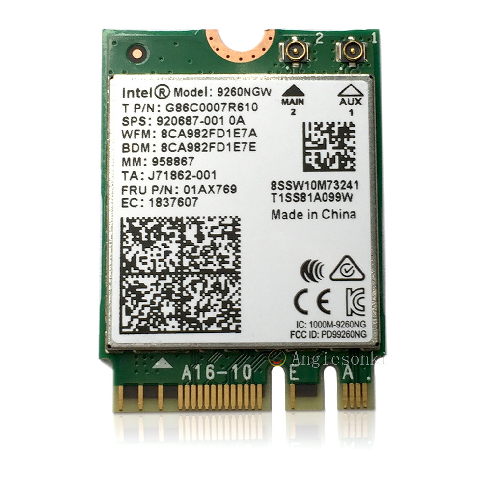  Dual Band Intel Wireless-AC 9260NGW NGFF 802.11ac 1.73Gbps WiFi + Bluetooth 5.0