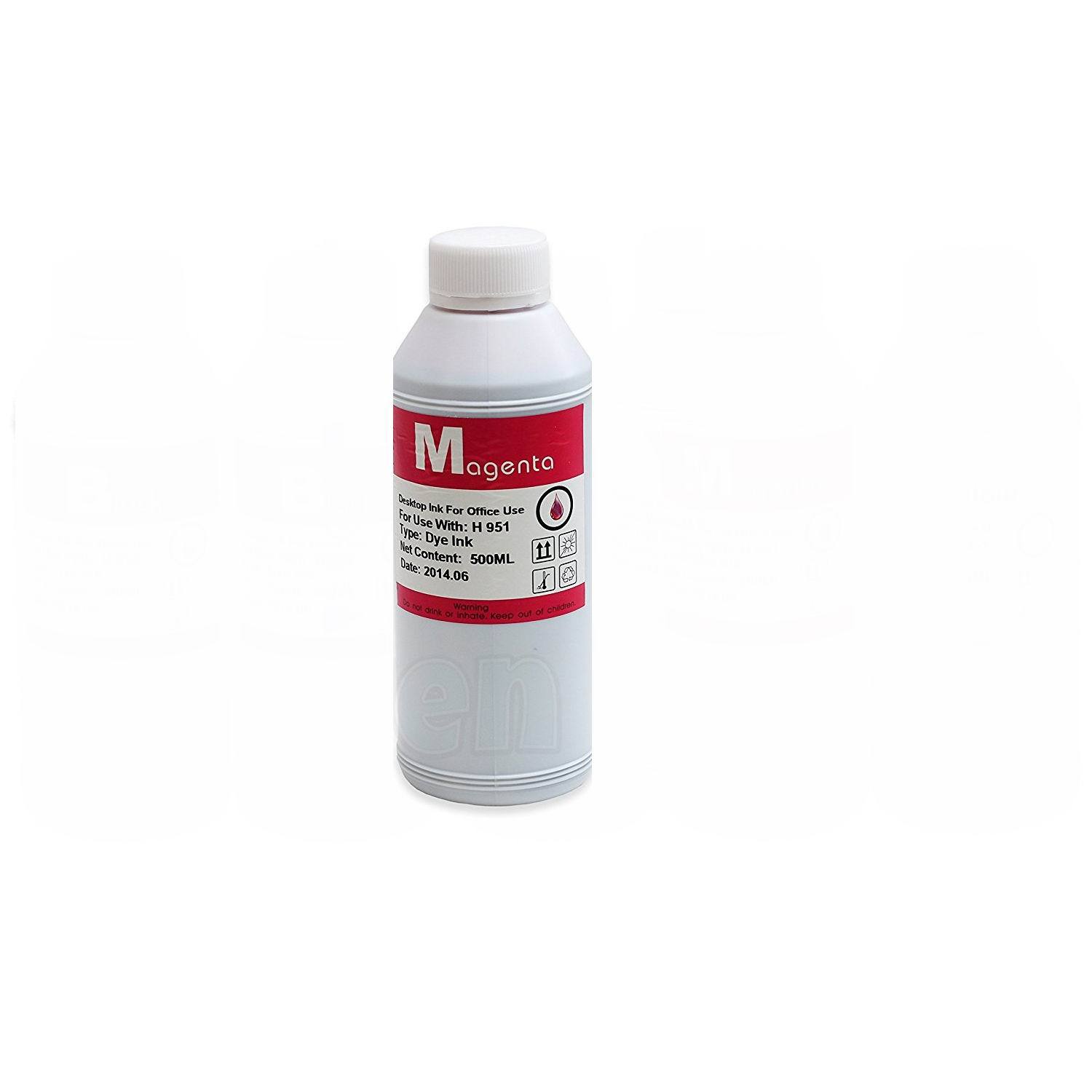 Magenta Bulk Refill Ink 500ml Bottle Dye Color for All Inkjet Printer Cartridge