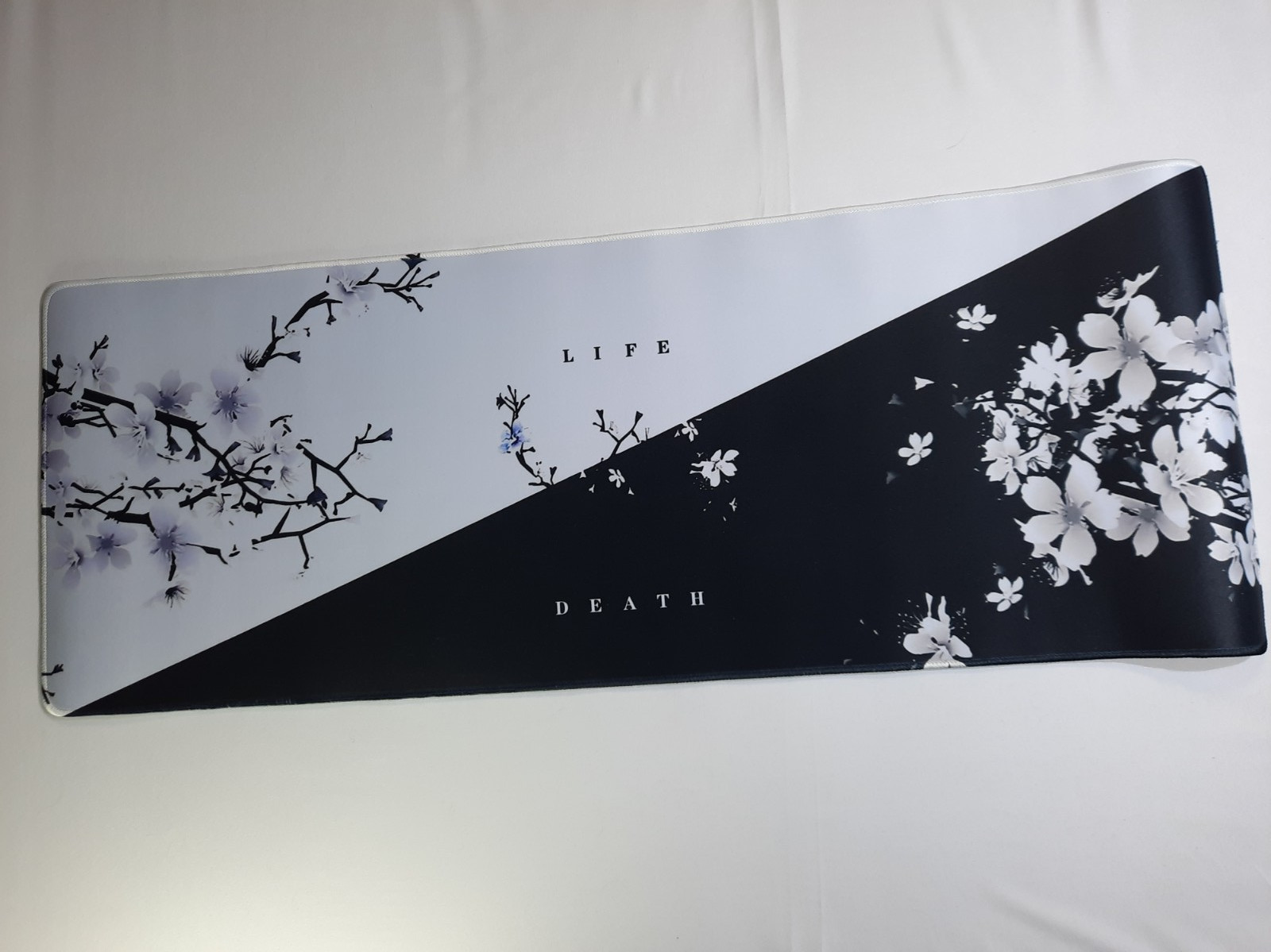 Black and White Cherry Blossom Mouse Pad Gaming Large Mouse Pad Japanese XL M...