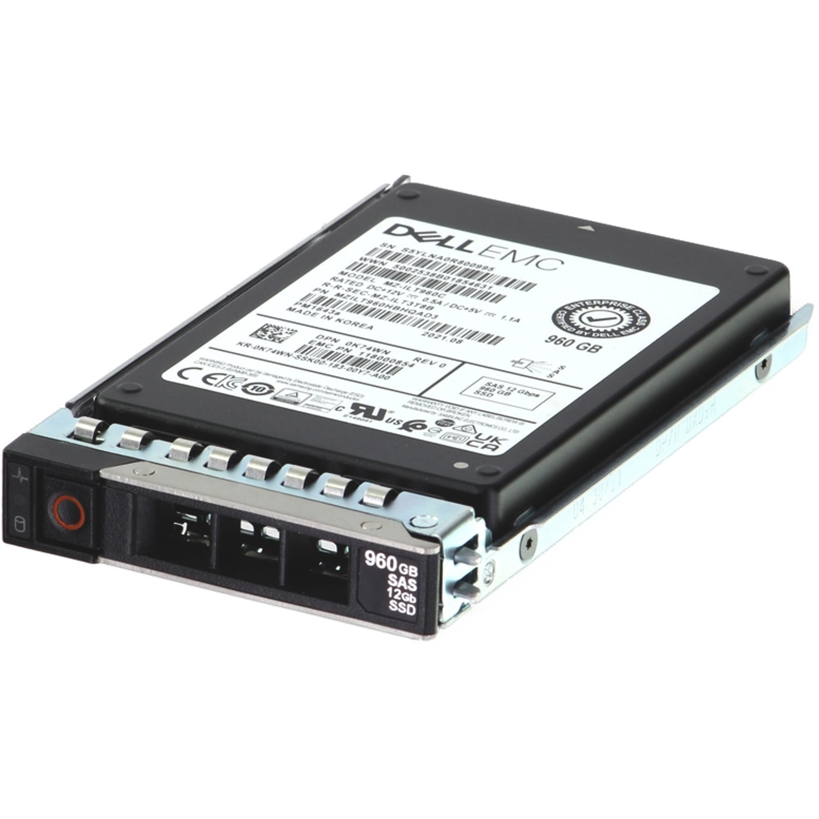 Dell 960GB 12Gbps SAS RI TLC 2.5 SSD PM1643a CPO (K74WN-CP1)