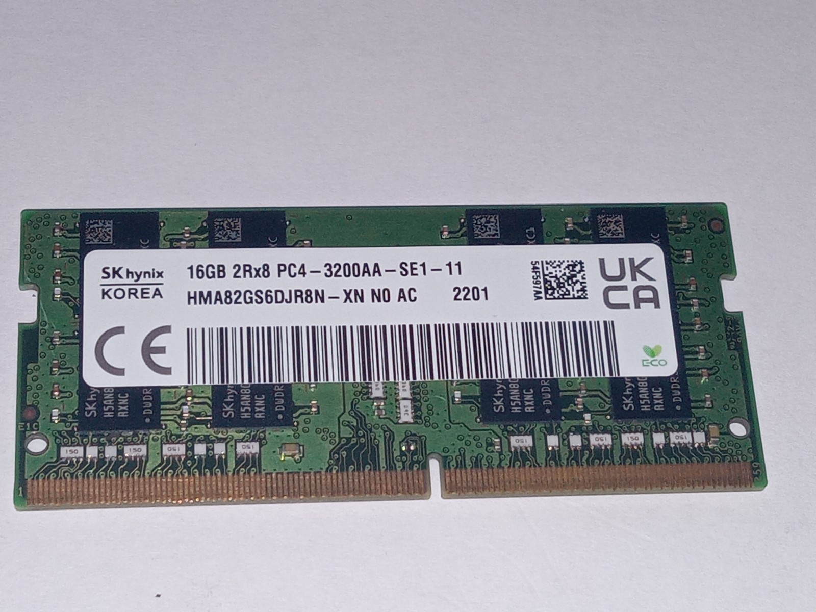 SK Hynix 16GB DDR4 3200MHz PC4-3200AA SO-DIMM Laptop RAM HMA82GS6DJR8N