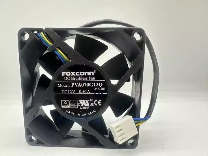 FOXCONN PVA070G12Q DC12V 0.50A 7025 4-Wire PWM Cooling Fan