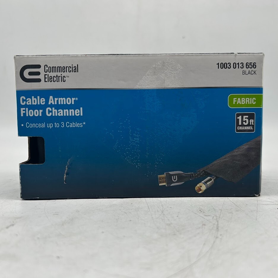 Commercial Electric 15 ft. Fabric Floor Cord Protector in Black