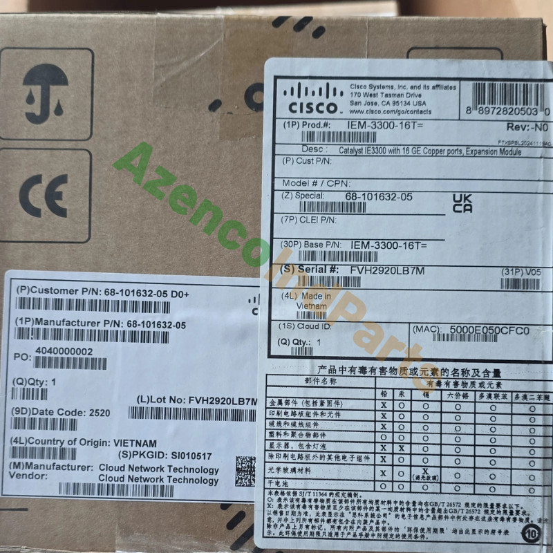 1PCS New Cisco IEM-3300-16T Catalyst IE3300 Rugged Expansion Module 16 Port
