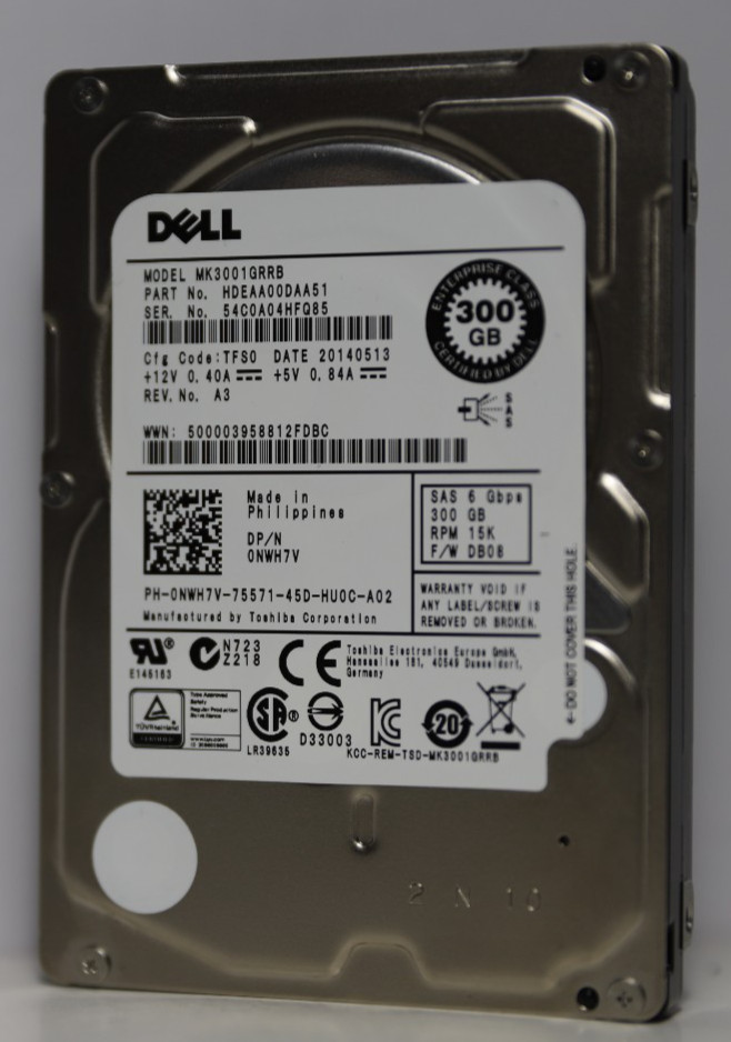 Dell NWH7V 300GB 2.5" SAS 6Gbps 10K RPM Internal Laptop Drive