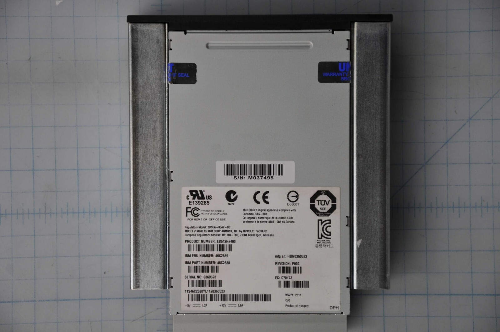 IBM DAT160 80/160 GB  Internal SAS Tape Drive 5619 FC5619 46C2688 46C2689