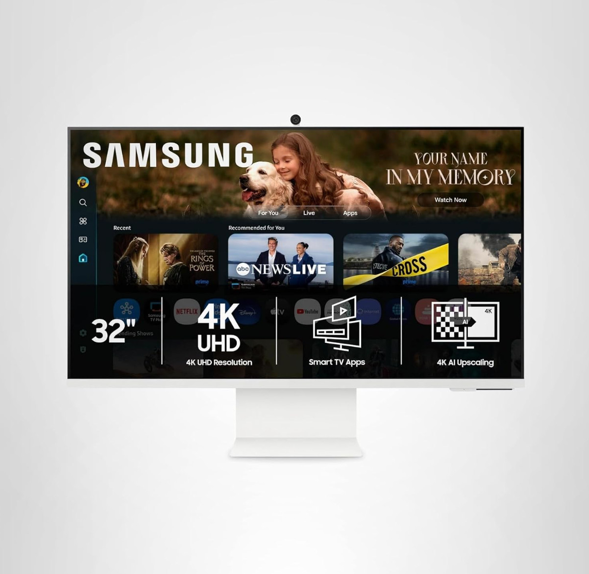 Samsung 32” Smart 4K Monitor M8 M80F (LS32FM803UNXZA) USB-C, Camera - New w/Box